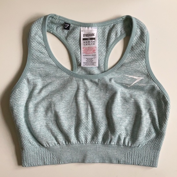 EUC Gymshark Vital Seamless Leggings Bra Set Size XS Light Green Marl Matching - Picture 10 of 16